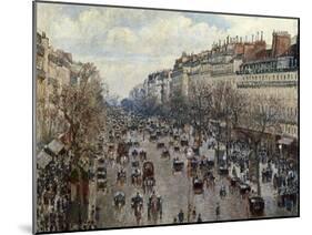 Boulevard Monmartre in Paris-Camille Pissarro-Mounted Art Print