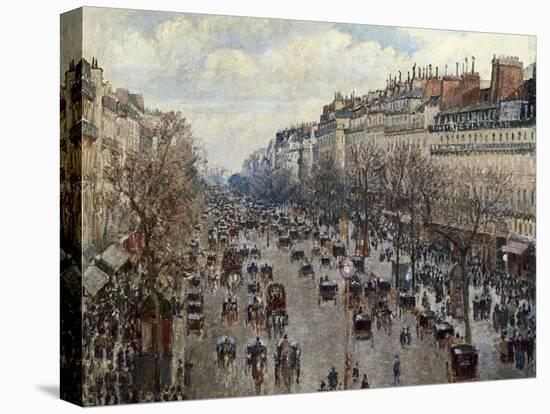 Boulevard Monmartre in Paris-Camille Pissarro-Stretched Canvas