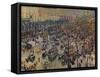 'Boulevard Montmartre', 1897-Camille Pissarro-Framed Stretched Canvas