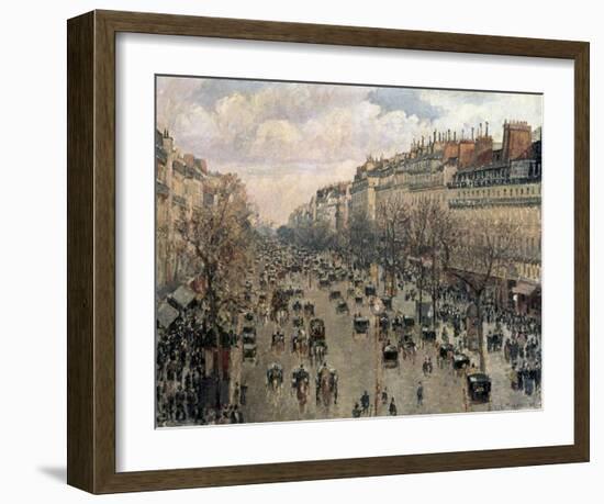 Boulevard Montmartre, Afternoon Sun, 1897-Camille Pissarro-Framed Art Print