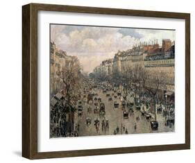 Boulevard Montmartre, Afternoon Sun, 1897-Camille Pissarro-Framed Art Print