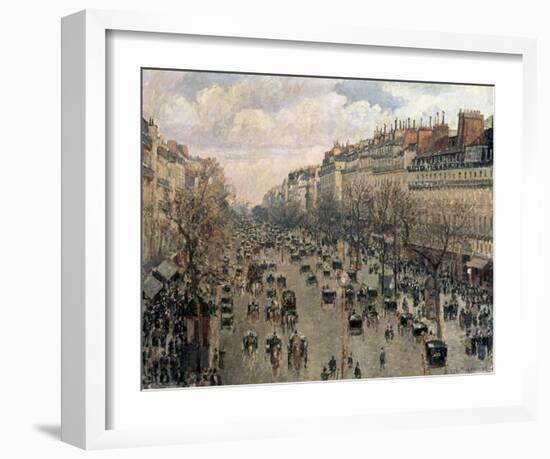 Boulevard Montmartre, Afternoon Sun, 1897-Camille Pissarro-Framed Art Print