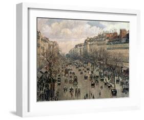 Boulevard Montmartre, Afternoon Sun, 1897-Camille Pissarro-Framed Art Print