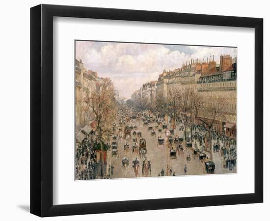 Boulevard Montmartre, Afternoon Sun, 1897-Camille Pissarro-Framed Giclee Print