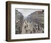 Boulevard Montmartre, Morning, Cloudy Weather, 1897-Camille Pissarro-Framed Art Print