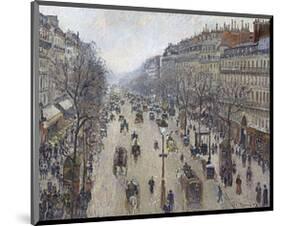 Boulevard Montmartre, Morning, Cloudy Weather, 1897-Camille Pissarro-Mounted Art Print