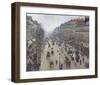 Boulevard Montmartre, Morning, Cloudy Weather, 1897-Camille Pissarro-Framed Art Print