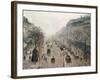 Boulevard Montmartre on a Foggy Sunny Morning, 1897-Camille Pissarro-Framed Giclee Print