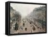 Boulevard Montmartre on a Foggy Sunny Morning, 1897-Camille Pissarro-Framed Stretched Canvas