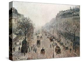Boulevard Montmartre on a Foggy Sunny Morning, 1897-Camille Pissarro-Stretched Canvas