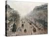 Boulevard Montmartre on a Foggy Sunny Morning, 1897-Camille Pissarro-Stretched Canvas