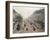 Boulevard Montmartre on a Foggy Sunny Morning, 1897-Camille Pissarro-Framed Giclee Print