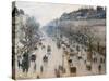 Boulevard Montmartre on Winter Morning, by Camille Pissarro, 1897, French Impressionist Oil Paintin-null-Stretched Canvas