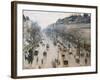 Boulevard Montmartre on Winter Morning, by Camille Pissarro, 1897, French Impressionist Oil Paintin-null-Framed Art Print