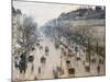 Boulevard Montmartre on Winter Morning, by Camille Pissarro, 1897, French Impressionist Oil Paintin-null-Mounted Art Print