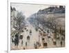 Boulevard Montmartre on Winter Morning, by Camille Pissarro, 1897, French Impressionist Oil Paintin-null-Framed Art Print