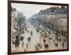 Boulevard Montmartre on Winter Morning, by Camille Pissarro, 1897, French Impressionist Oil Paintin-null-Framed Art Print