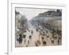 Boulevard Montmartre on Winter Morning, by Camille Pissarro, 1897, French Impressionist Oil Paintin-null-Framed Art Print