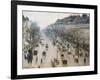 Boulevard Montmartre on Winter Morning, by Camille Pissarro, 1897, French Impressionist Oil Paintin-null-Framed Art Print