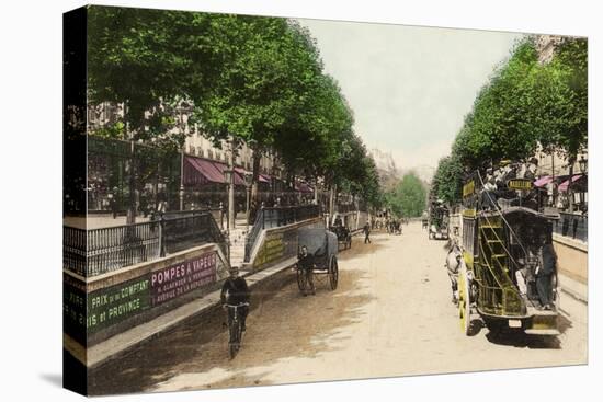 Boulevard Montmartre, Paris, 1900-null-Stretched Canvas