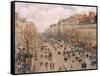 Boulevard Montmartre, Paris-Camille Pissarro-Framed Stretched Canvas