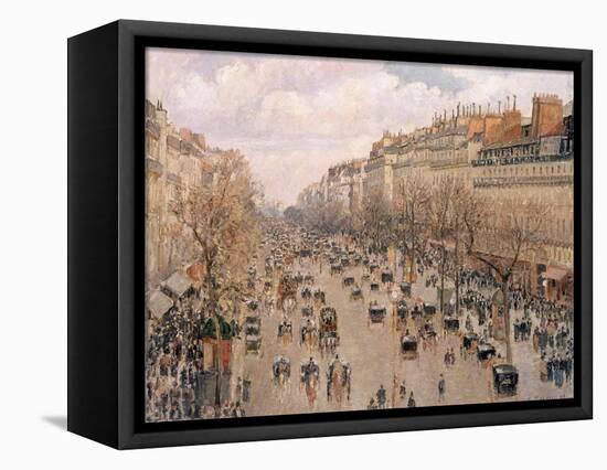 Boulevard Montmartre, Paris-Camille Pissarro-Framed Stretched Canvas