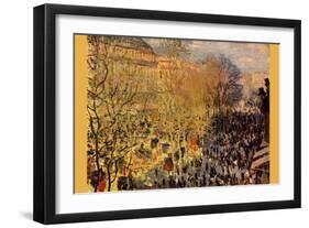 Boulevard of Capucines In Paris-Claude Monet-Framed Art Print