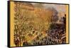 Boulevard of Capucines In Paris-Claude Monet-Framed Stretched Canvas