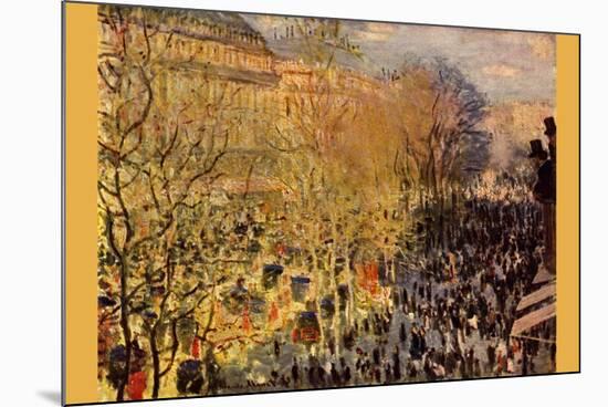 Boulevard of Capucines In Paris-Claude Monet-Mounted Premium Giclee Print