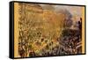 Boulevard of Capucines In Paris-Claude Monet-Framed Stretched Canvas