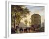 Boulevard Saint-Martin and the Theatre De L'Ambigu, 1830-Guiseppe Canella-Framed Giclee Print