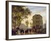 Boulevard Saint-Martin and the Theatre De L'Ambigu, 1830-Guiseppe Canella-Framed Giclee Print