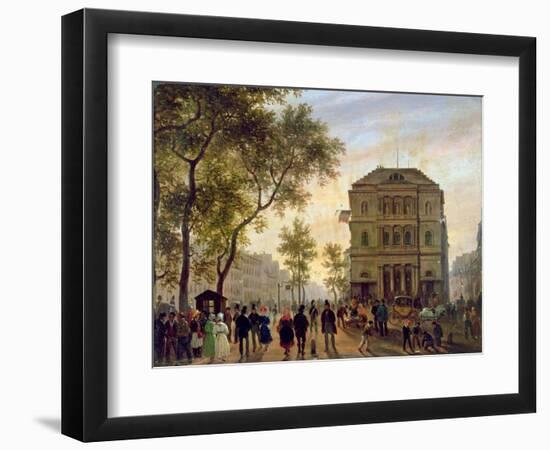 Boulevard Saint-Martin and the Theatre De L'Ambigu, 1830-Guiseppe Canella-Framed Giclee Print