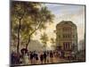 Boulevard Saint-Martin and the Theatre De L'Ambigu, 1830-Guiseppe Canella-Mounted Giclee Print