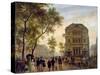 Boulevard Saint-Martin and the Theatre De L'Ambigu, 1830-Guiseppe Canella-Stretched Canvas