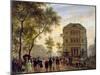 Boulevard Saint-Martin and the Theatre De L'Ambigu, 1830-Guiseppe Canella-Mounted Giclee Print