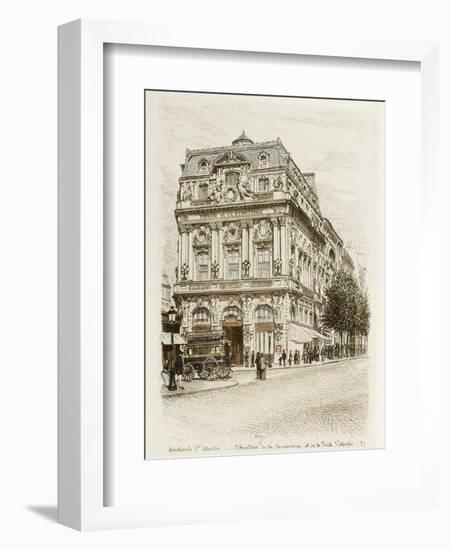 Boulevard Saint-Martin: Théâtres de la Renaissance et de la Porte Saint Martin-Adolphe Martial-Potémont-Framed Giclee Print