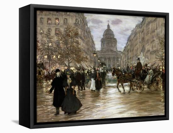 Boulevard Saint-Michel, Late 19th or Early 20th Century-Jean Francois Raffaelli-Framed Stretched Canvas