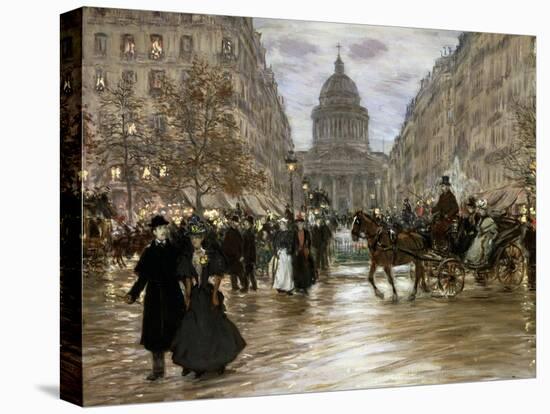 Boulevard Saint-Michel, Late 19th or Early 20th Century-Jean Francois Raffaelli-Stretched Canvas