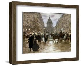 Boulevard Saint-Michel, Late 19th or Early 20th Century-Jean Francois Raffaelli-Framed Giclee Print