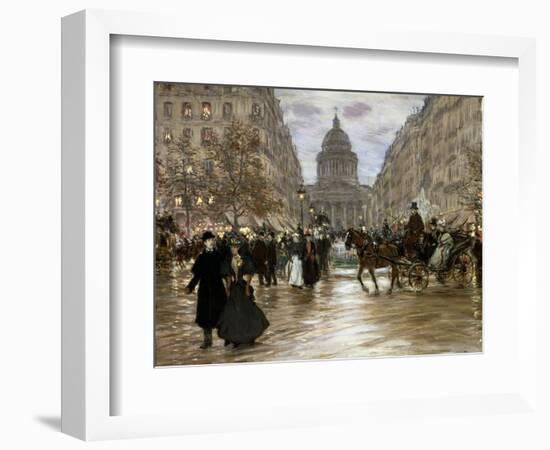 Boulevard Saint-Michel, Late 19th or Early 20th Century-Jean Francois Raffaelli-Framed Giclee Print