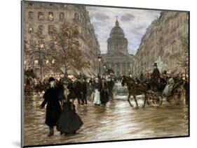 Boulevard Saint-Michel, Late 19th or Early 20th Century-Jean Francois Raffaelli-Mounted Giclee Print