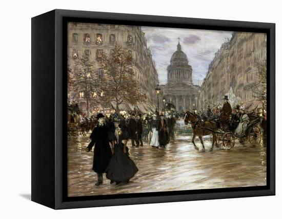 Boulevard Saint-Michel, Late 19th or Early 20th Century-Jean Francois Raffaelli-Framed Stretched Canvas