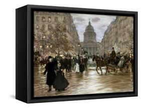 Boulevard Saint-Michel, Late 19th or Early 20th Century-Jean Francois Raffaelli-Framed Stretched Canvas