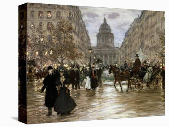 Boulevard Saint-Michel, Late 19th or Early 20th Century-Jean Francois Raffaelli-Stretched Canvas