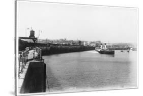 Boulogne Boat Leaving Folkestone Kent-null-Stretched Canvas