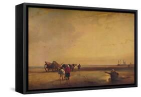 Boulogne Sands, 1827-Richard Parkes Bonington-Framed Stretched Canvas