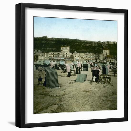 Boulogne-Sur-Mer (Pas-De-Calais, France), on the Beach, Circa 1890-1895-Leon, Levy et Fils-Framed Photographic Print