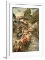 Boulter's Lock: Sunday Afternoon-Edward Gregory-Framed Premium Giclee Print