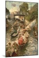 Boulter's Lock: Sunday Afternoon-Edward Gregory-Mounted Premium Giclee Print
